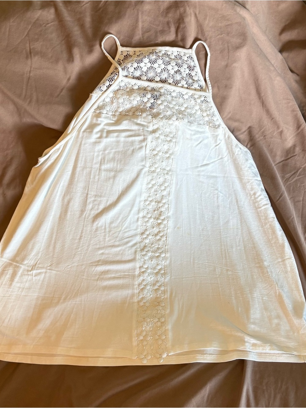 Vince Camuto White Lace-Panel Chemise XL